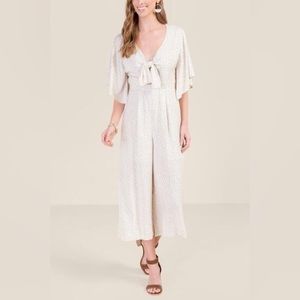 🎉Dee Elly Polka Dot Tie Front Jumpsuit